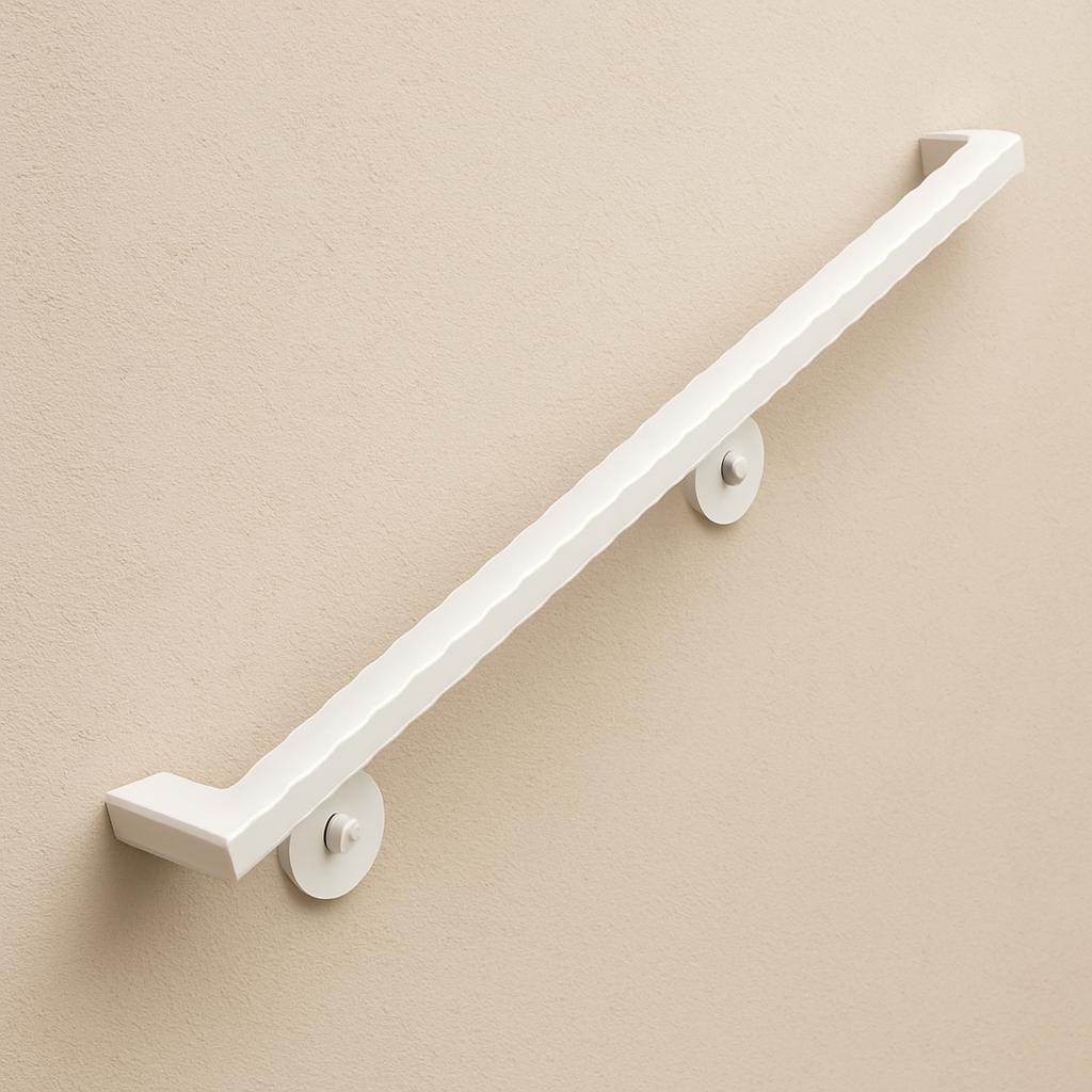Hammered Steel Wall Handrail | Modern Welded Iron Stair Railing