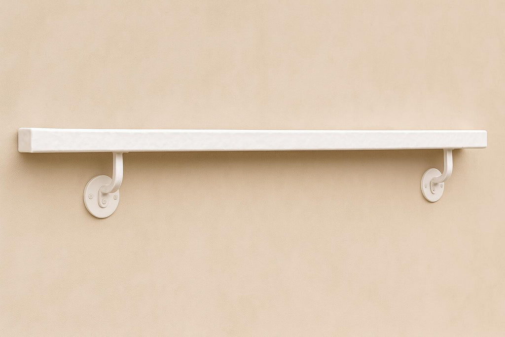 Hammered Steel Handrail | Modern Square End, Indoor Outdoor