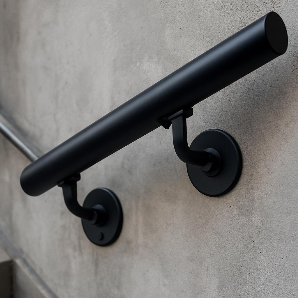 Modern Steel Handrail | Round Metal Stair Railing | ADA Compliant