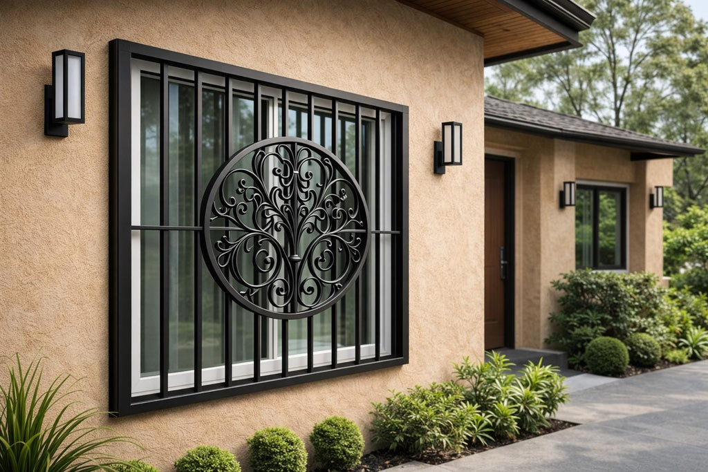 Ornamental Steel Security Window Bars – Decorative Wrought Iron Window Grille – Custom Welded
