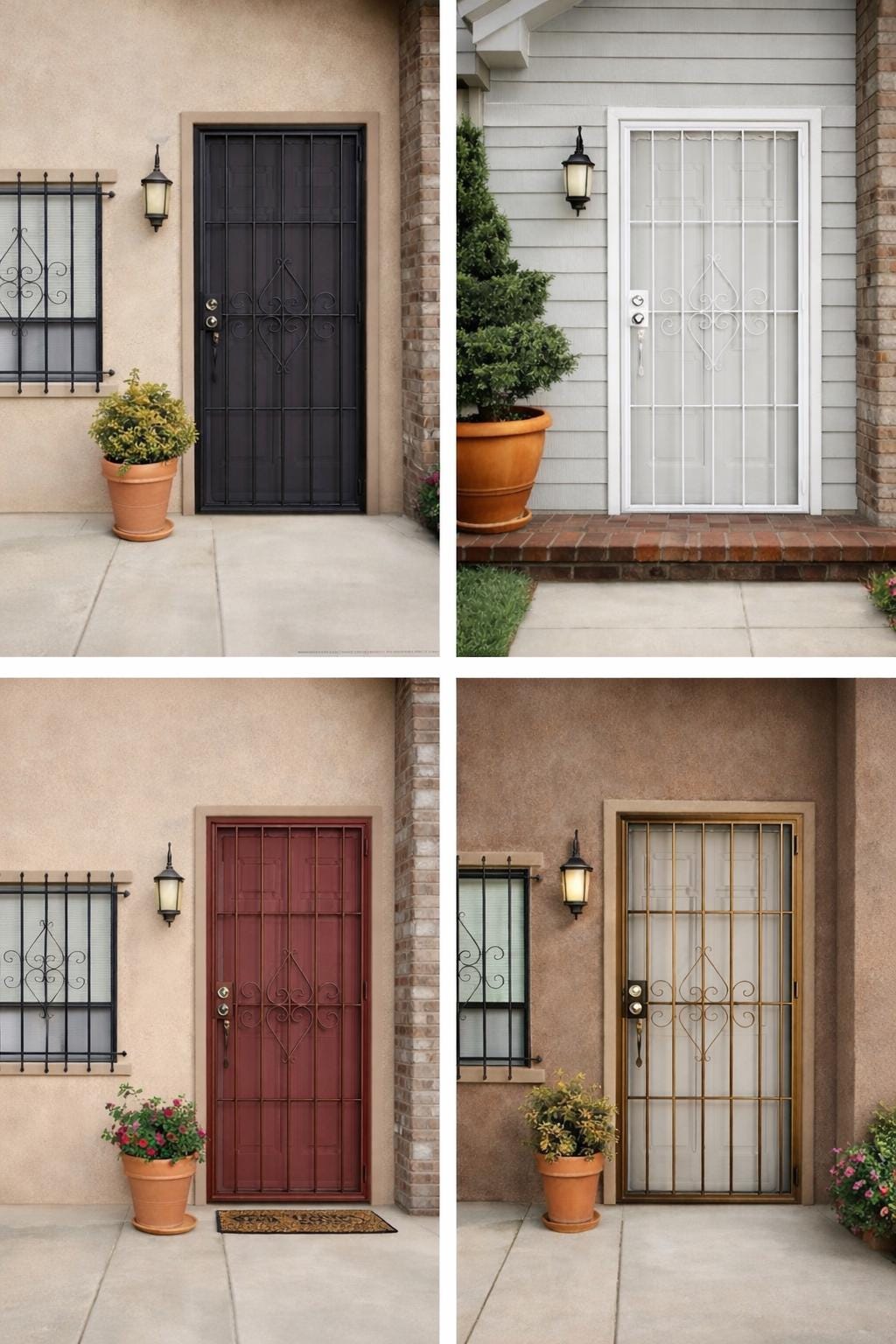 Wrought Iron Security Door | Modern Scroll Steel Entry, Safety Door