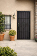 Wrought Iron Security Door | Modern Scroll Steel Entry, Safety Door