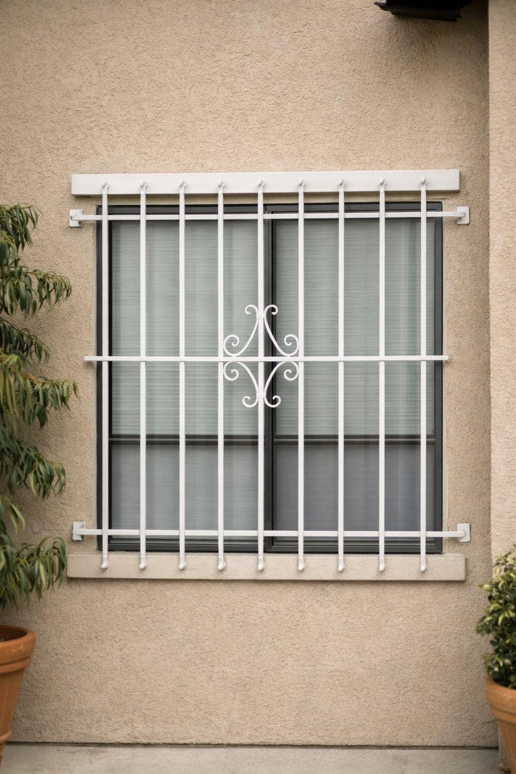 Steel Security Window Bars – Decorative Wrought Iron Window Guard – Custom Frameless Design