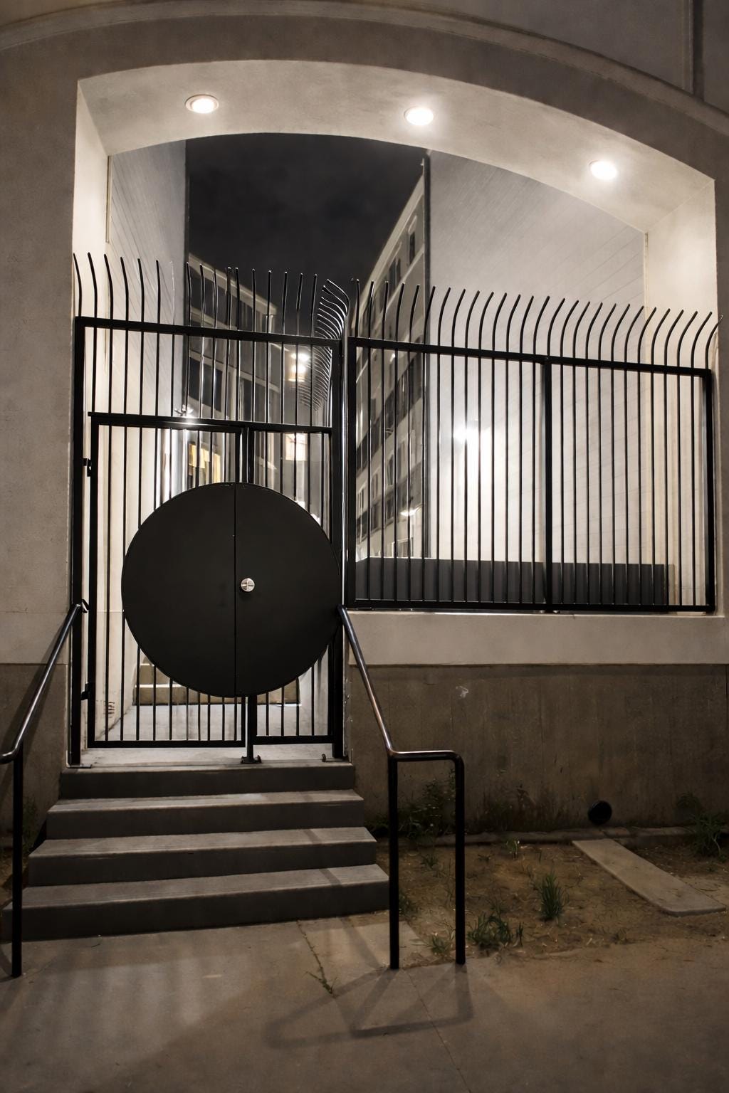 Handmade Round Steel Security Door | Modern Minimalist Entry Gate
