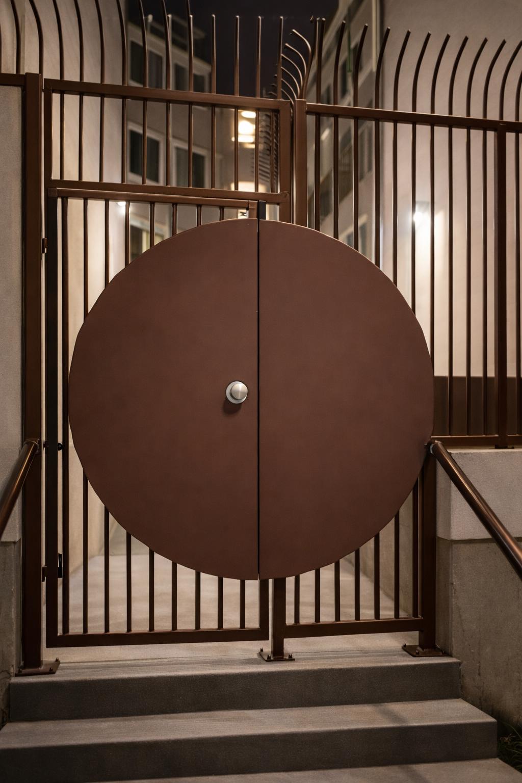 Handmade Round Steel Security Door | Modern Minimalist Entry Gate