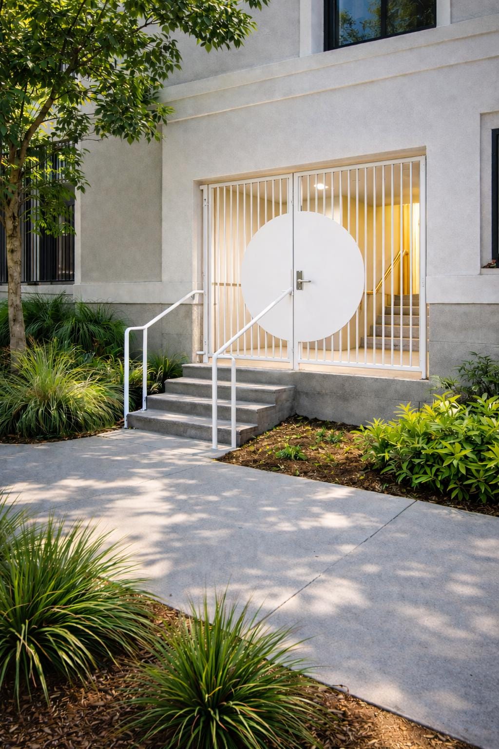 Modern Round Metal Gate Door | Circular Steel Security Door | Minimalist Exterior Entry Gate | Custom Architectural Door