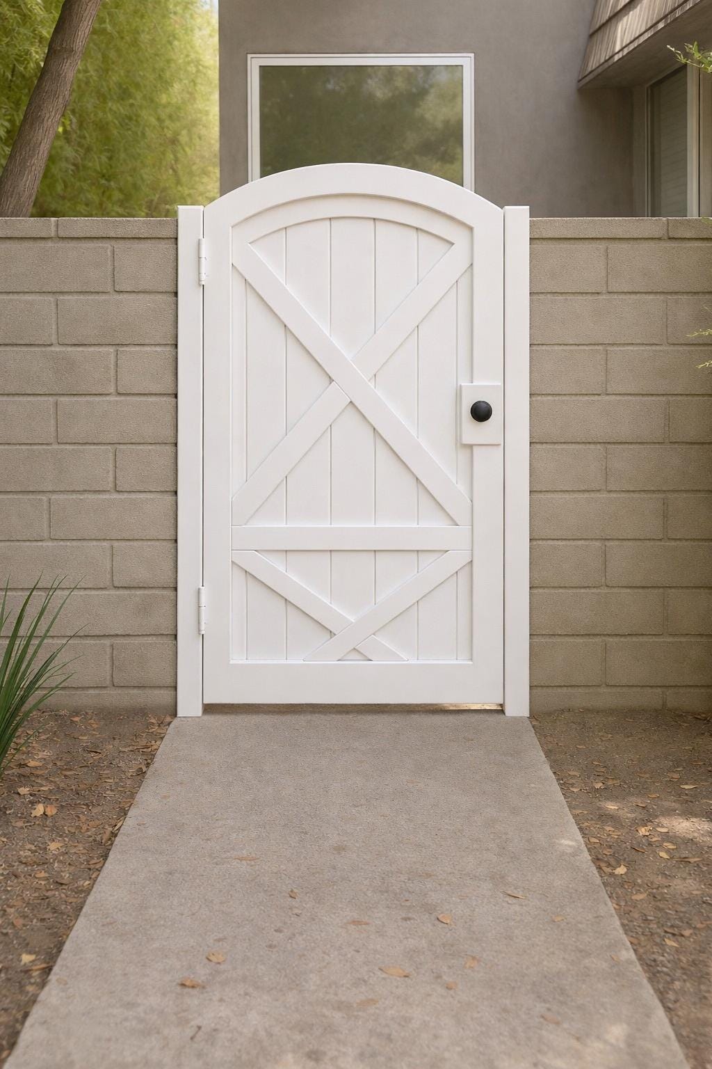 Arched Steel Garden Gate | Modern Privacy Yard Gate | Outdoor Metal Entry Gate | Custom Sizes Available