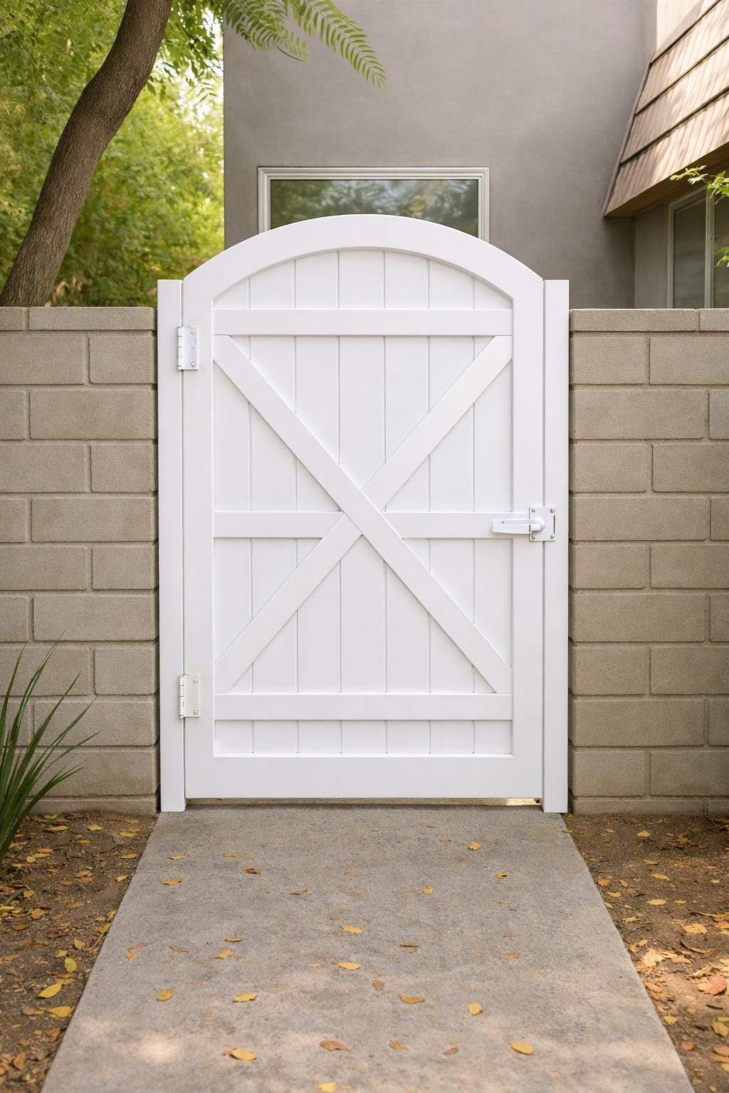 Arched Steel Garden Gate | Modern Privacy Yard Gate | Outdoor Metal Entry Gate | Custom Sizes Available