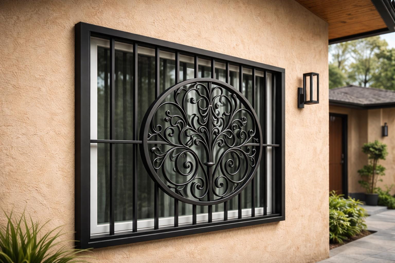 Ornamental Steel Security Window Bars – Decorative Wrought Iron Window Grille – Custom Welded