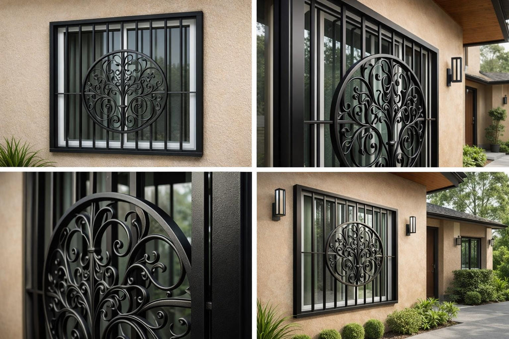 Ornamental Steel Security Window Bars – Decorative Wrought Iron Window Grille – Custom Welded
