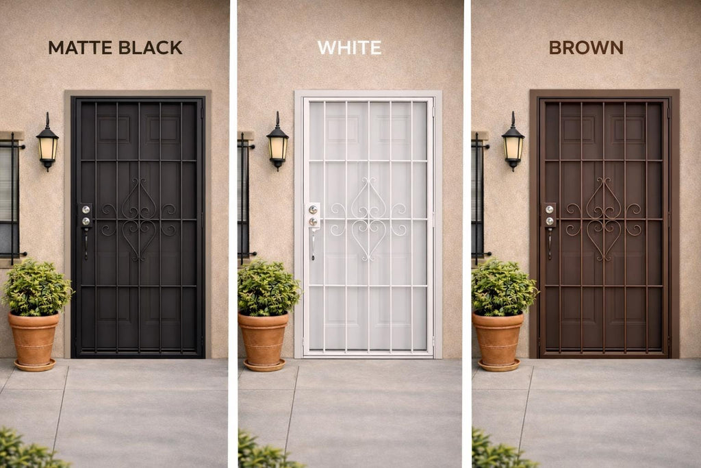 Wrought Iron Security Door | Modern Scroll Steel Entry, Safety Door