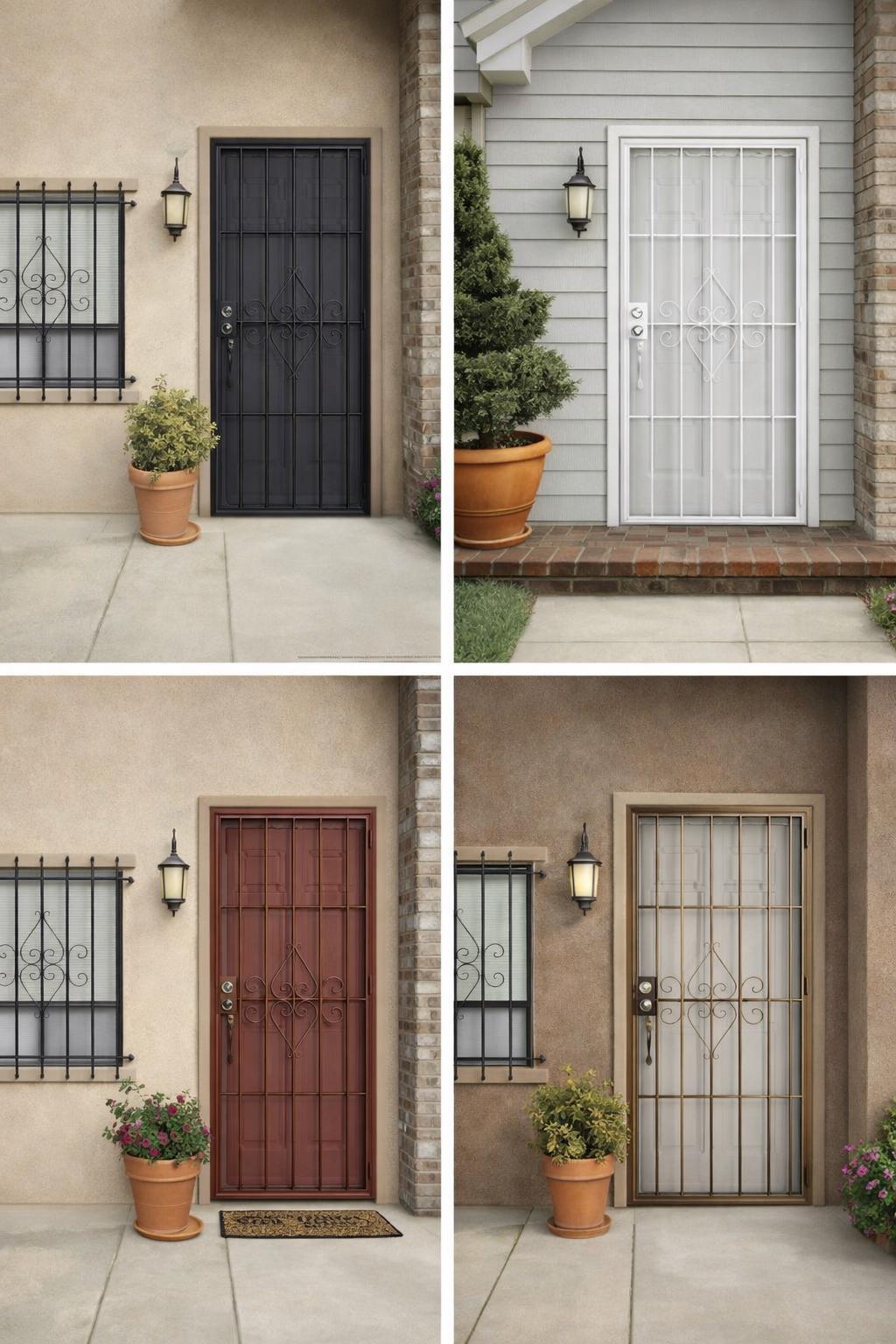 Wrought Iron Security Door | Modern Scroll Steel Entry, Safety Door