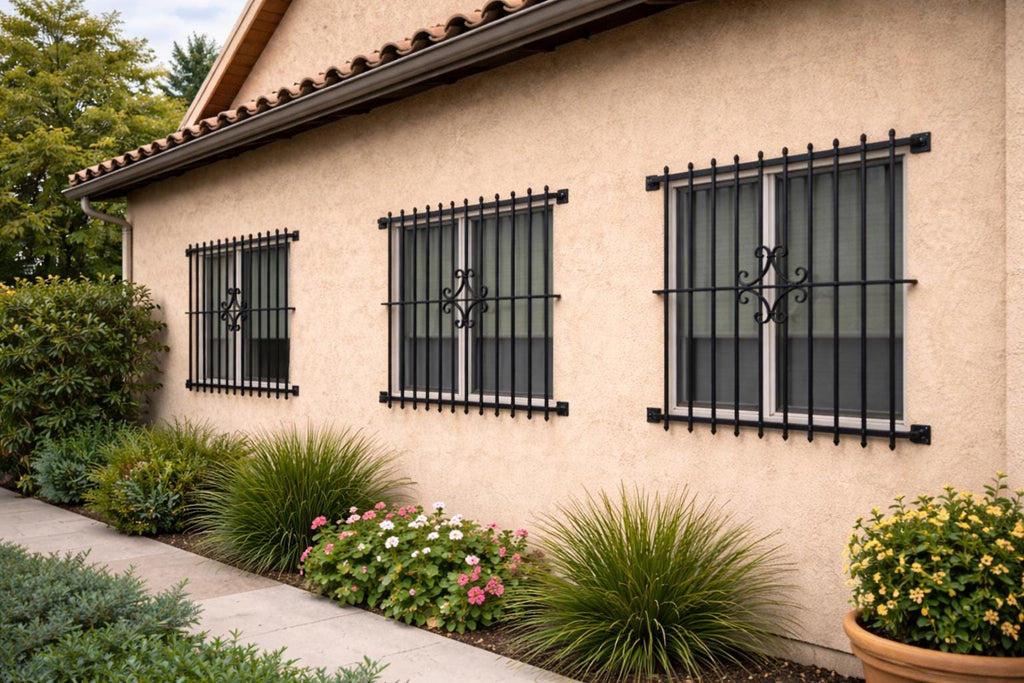 Steel Security Window Bars – Decorative Wrought Iron Window Guard – Custom Frameless Design
