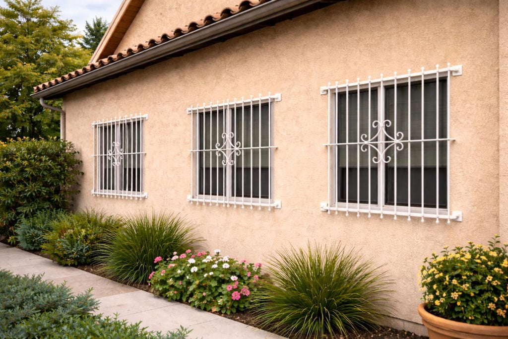 Steel Security Window Bars – Decorative Wrought Iron Window Guard – Custom Frameless Design
