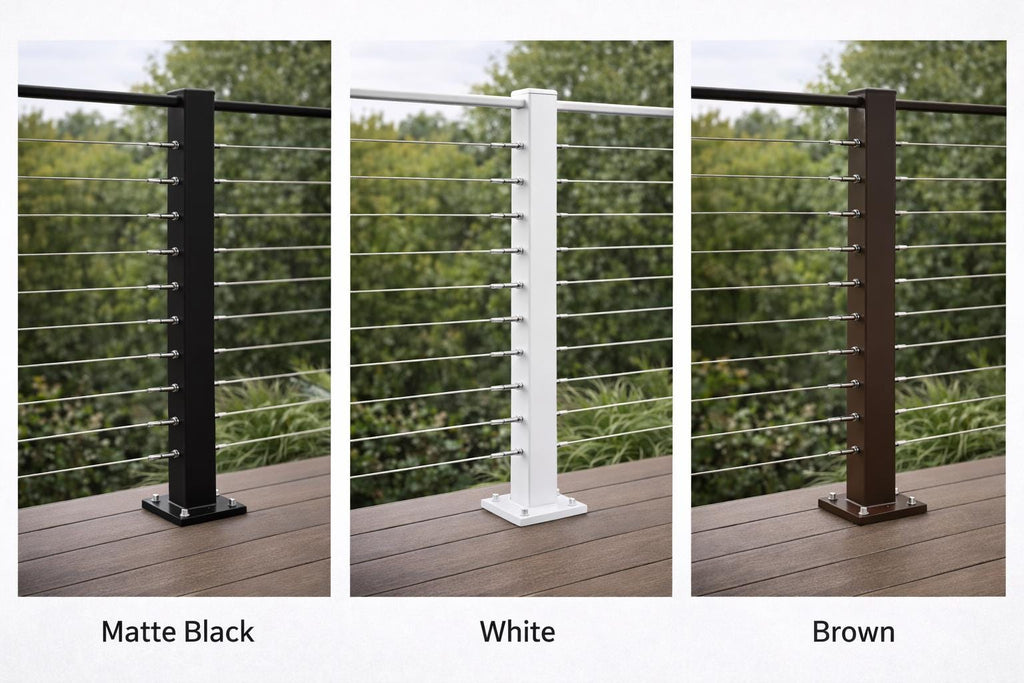 All-Steel Cable Railing Kit | Steel Posts and Steel Cable Guardrail | Modern Deck & Stair Railing