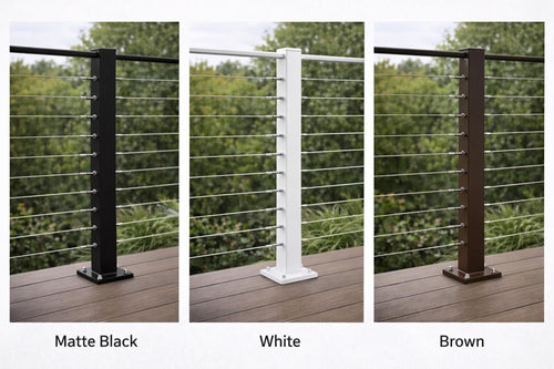All-Steel Cable Railing Kit | Steel Posts and Steel Cable Guardrail | Modern Deck & Stair Railing
