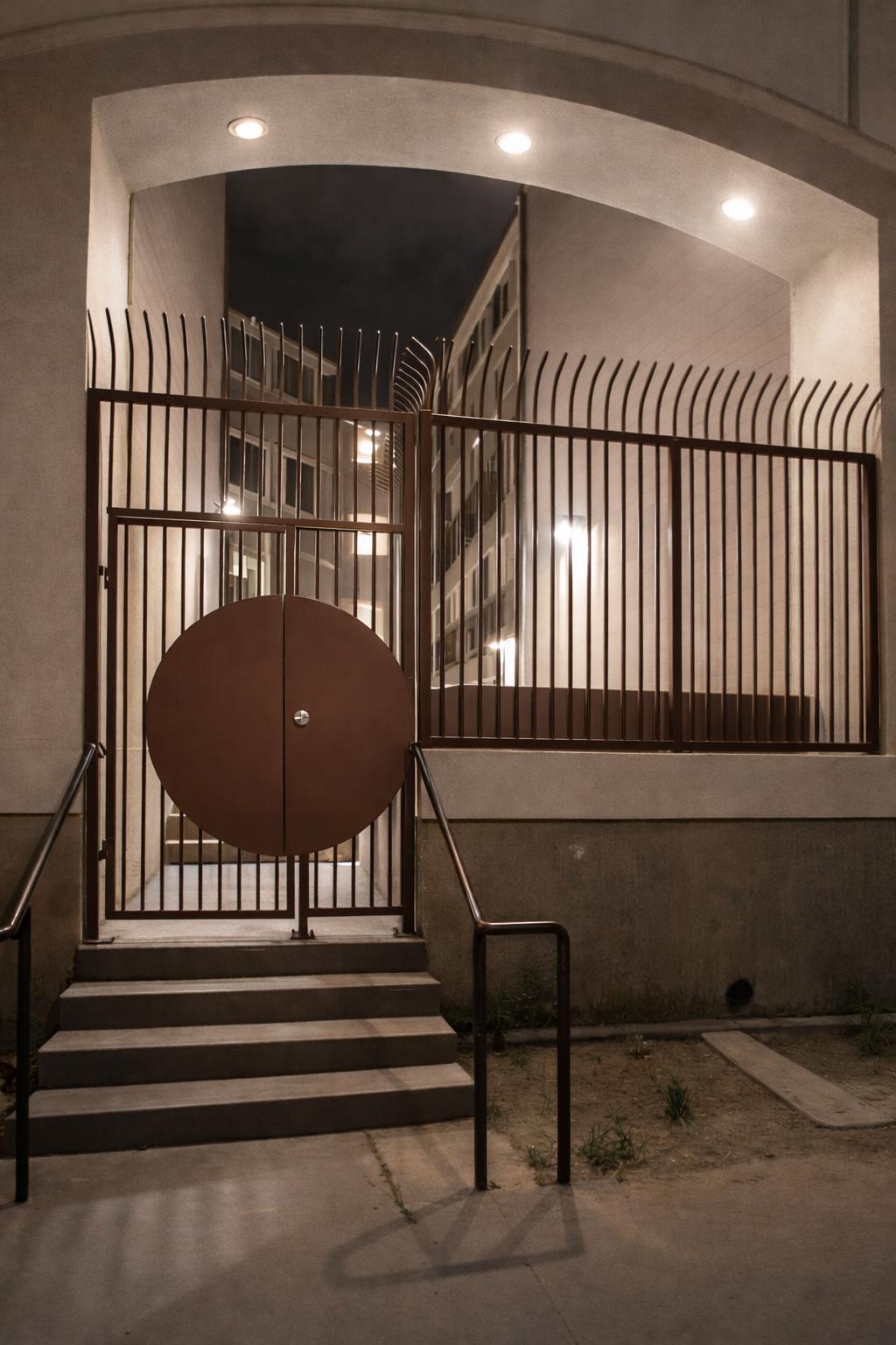 Handmade Round Steel Security Door | Modern Minimalist Entry Gate