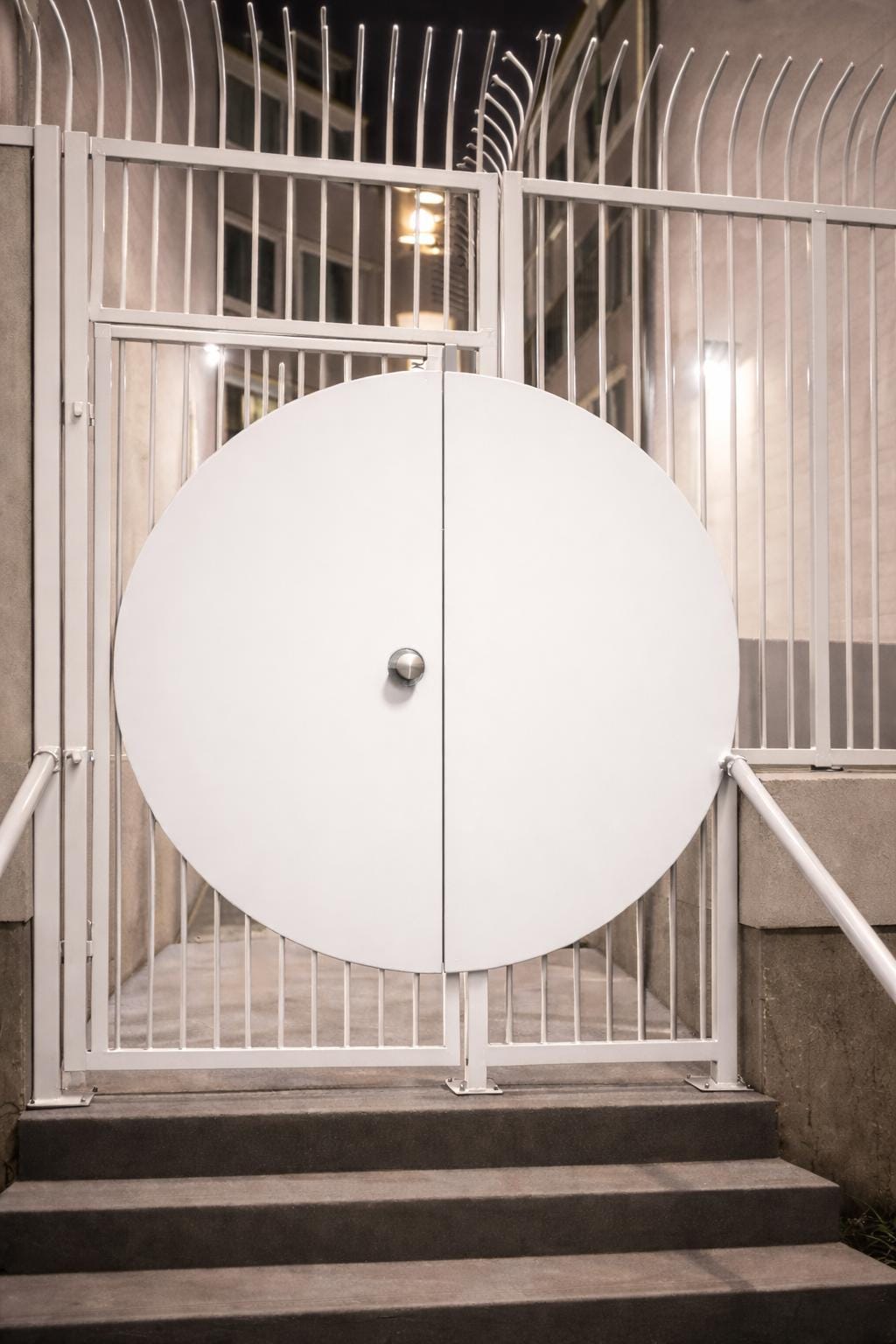Handmade Round Steel Security Door | Modern Minimalist Entry Gate