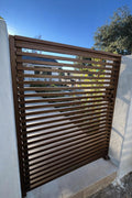Custom Modern Metal Gate | Horizontal Slat Steel Entry Door – Powder Coated