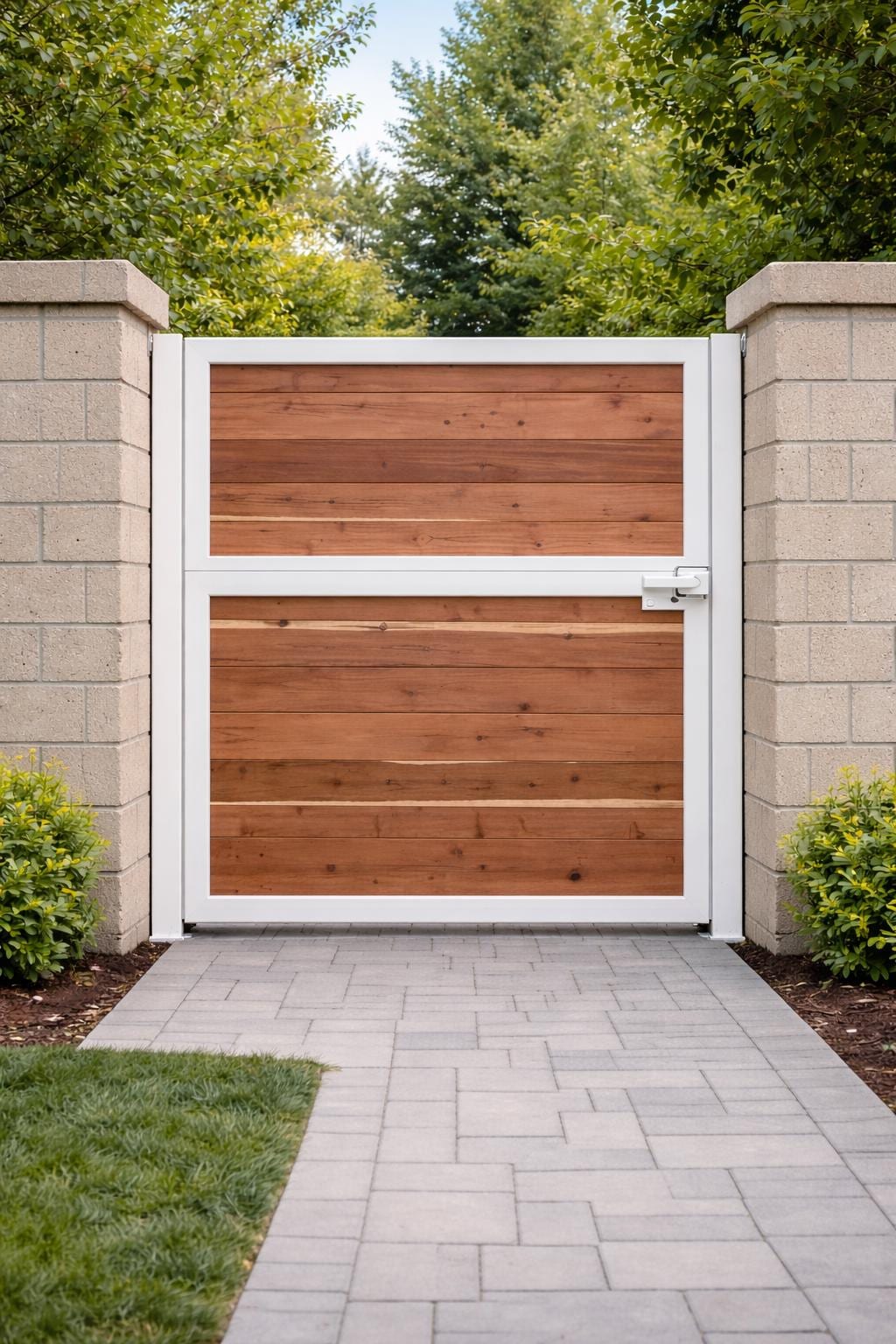 Custom Wood and Steel Garden Gate | Modern Privacy Walkway Entry Door