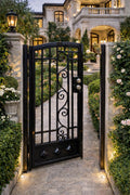 Estella Scroll Steel Walk Gate | Custom Privacy Garden Entry Path Door