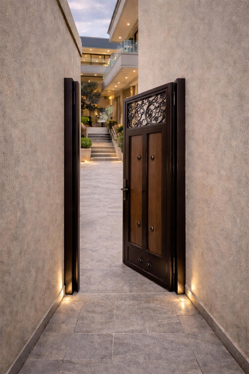 Custom Steel Walk Gate | Modern Garden Path Entry Door, Powder Coated Metal