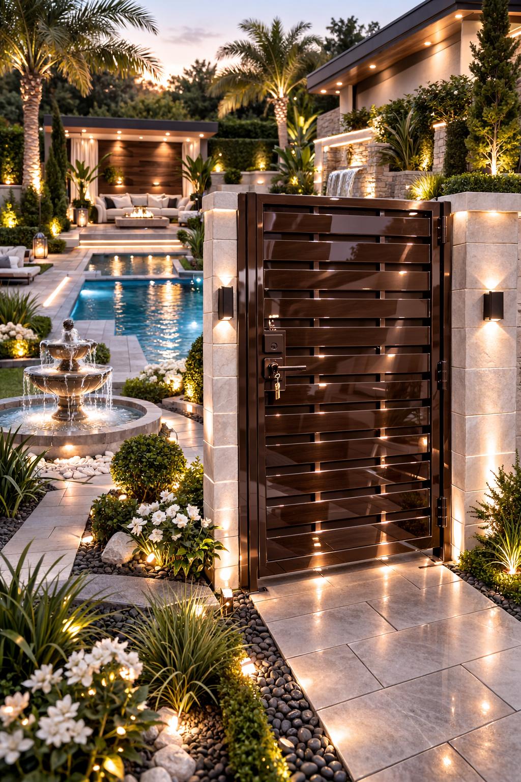 Modern Horizontal Privacy Gate | Heavy-Duty Steel, Custom Colors, Exterior Durability
