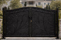 Ravello Grand Arched Double Wrought Iron Driveway Gate | Luxury Estate Entry (Matte Black)