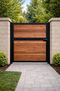 Custom Wood and Steel Garden Gate | Modern Privacy Walkway Entry Door