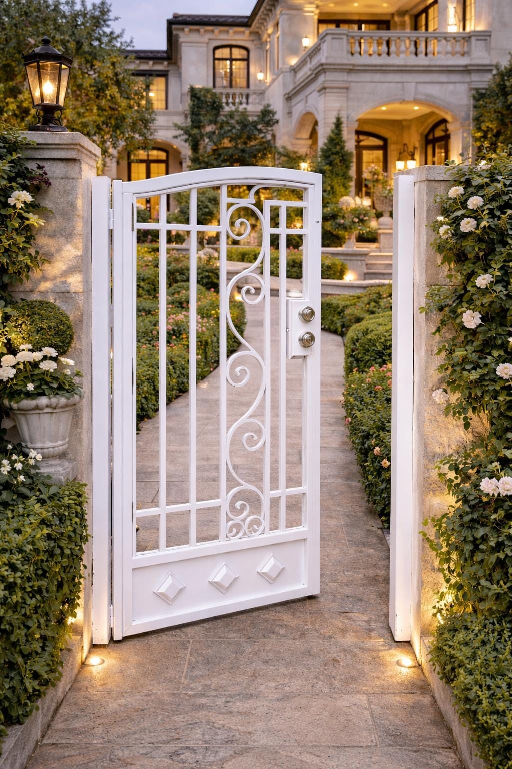 Estella Scroll Steel Walk Gate | Custom Privacy Garden Entry Path Door