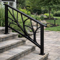 Arborline Modern Exterior Stair Railing | Organic Steel Handrail System | Matte Black