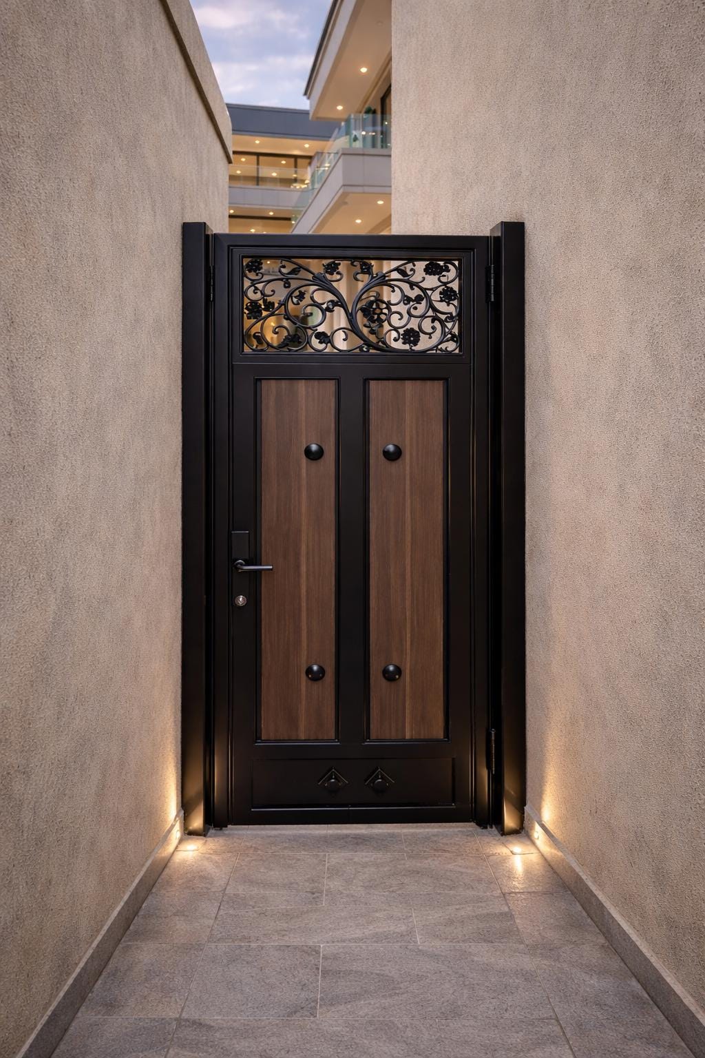 Custom Steel Walk Gate | Modern Garden Path Entry Door, Powder Coated Metal
