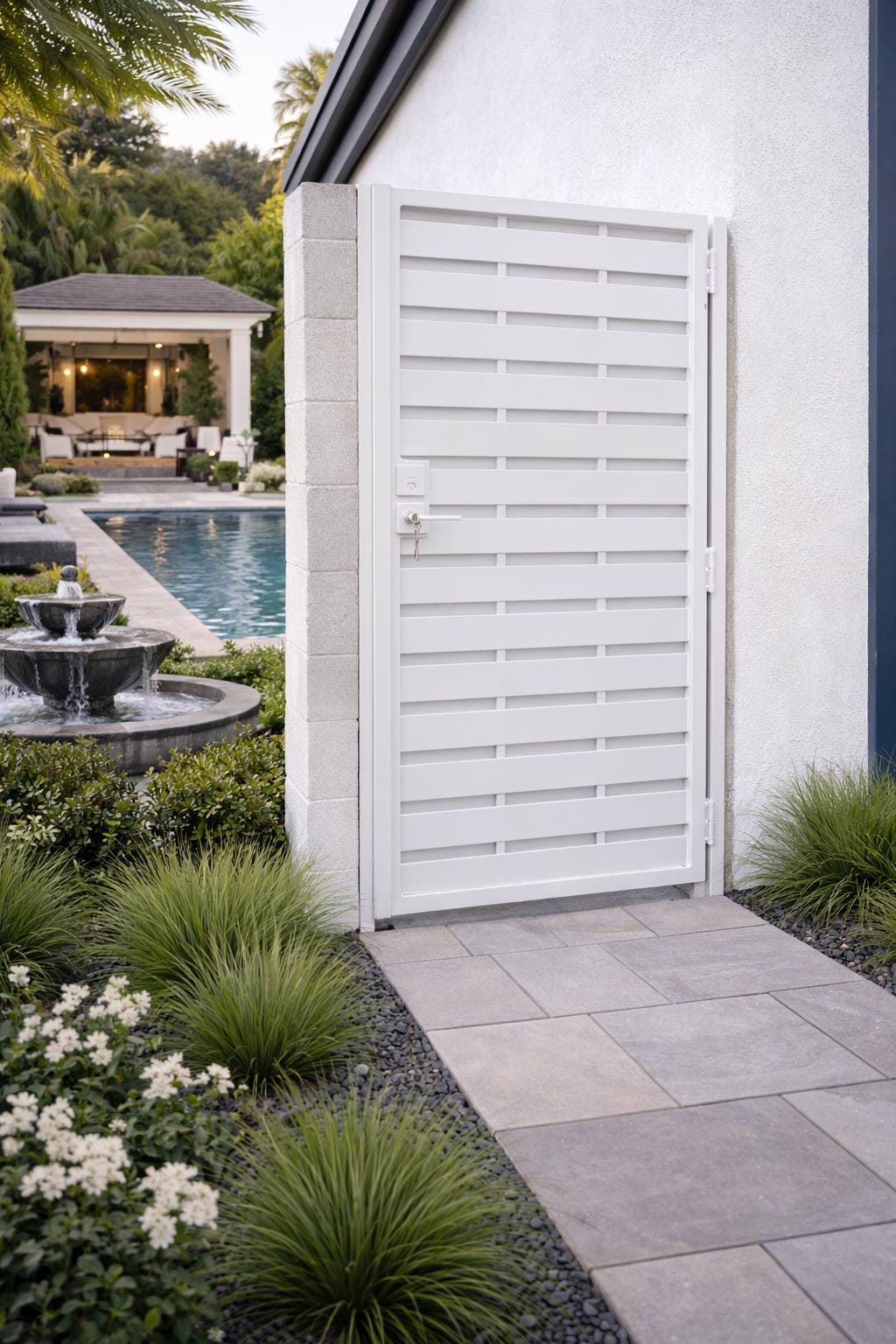 Modern Horizontal Privacy Gate | Heavy-Duty Steel, Custom Colors, Exterior Durability