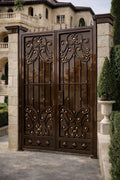 Firenze Scroll Double Wrought Iron Gate | Estate Entrance, Ornamental Scrollwork, Steel Construction