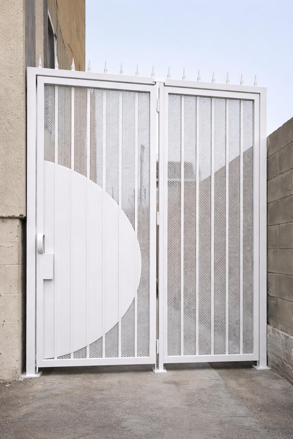 Noverra Steel Studio Eclipse Modern Double Steel Privacy Gate | Contemporary Exterior Garden Entry Gate | Matte Black White Glossy Brown |