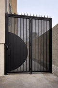 Noverra Steel Studio Eclipse Modern Double Steel Privacy Gate | Contemporary Exterior Garden Entry Gate | Matte Black White Glossy Brown |